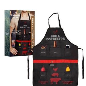 Grill Instructor Apron- The Wembley Grill  BBQ Apron -Built In Bottle Opener